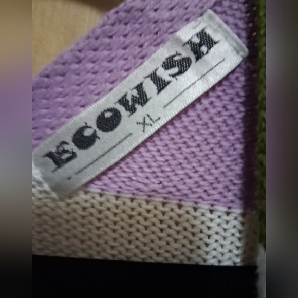Ecowish Green and Purple Knitted Cardigan Size XL - Picture 2 of 3
